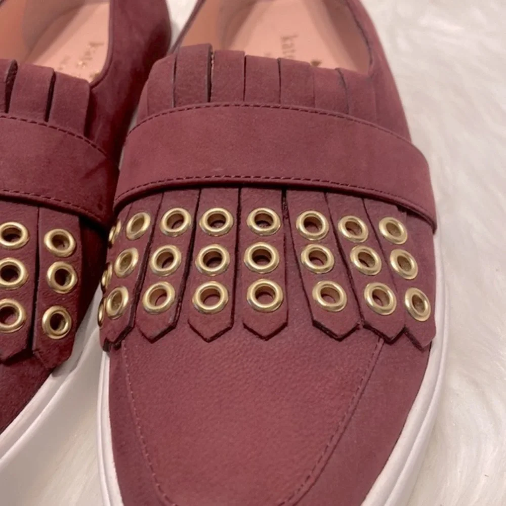 Kate Spade Courtney Grommet Slip On Burgundy Size 5 1/2 - Picture 6 of 11